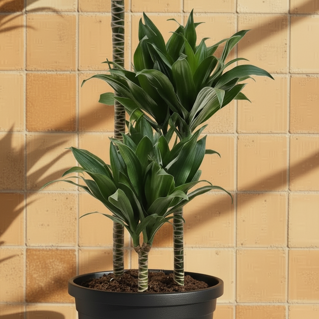 Dracaena Compacta Bitkisi 3 Gövdeli – Koyu Yeşil Kompakt Form