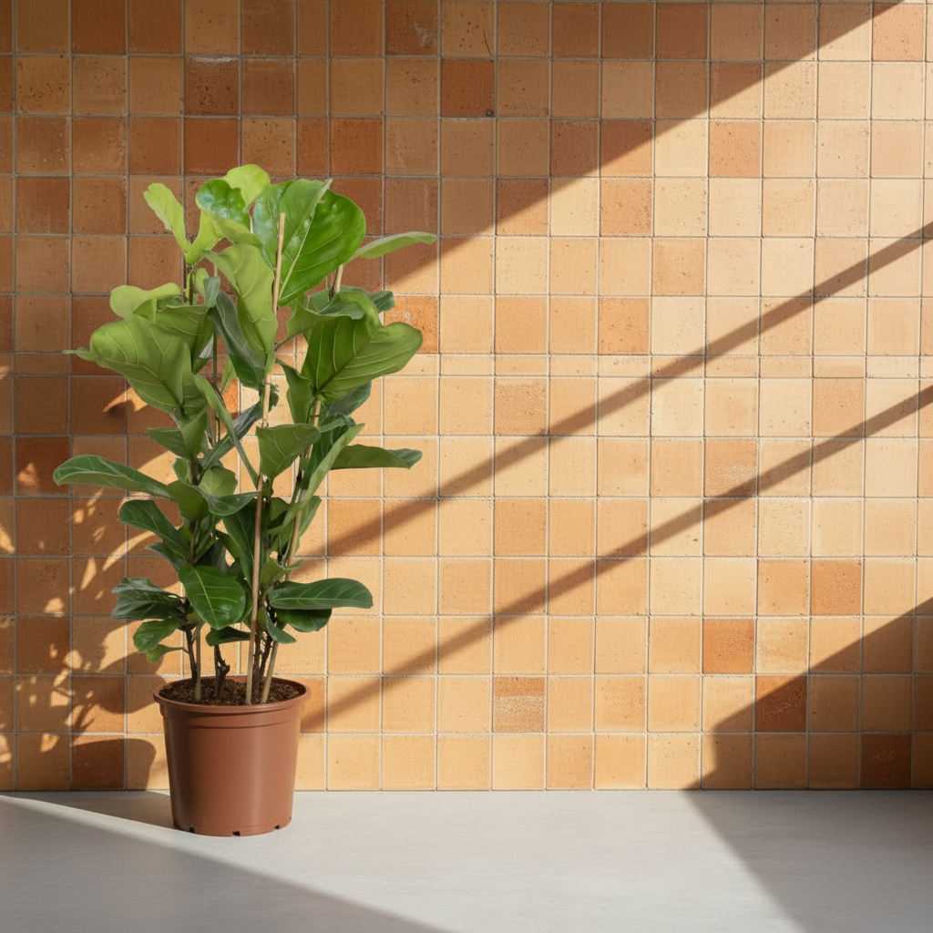 Ficus Lyrata (Keman Yapraklı Kauçuk) 90-100 cm | Büyük Yapraklı Salon ve Ofis Bitkisi