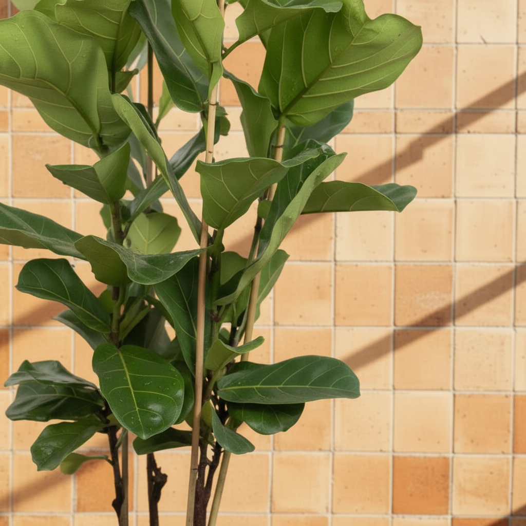 Ficus Lyrata (Keman Yapraklı Kauçuk) 90-100 cm | Büyük Yapraklı Salon ve Ofis Bitkisi