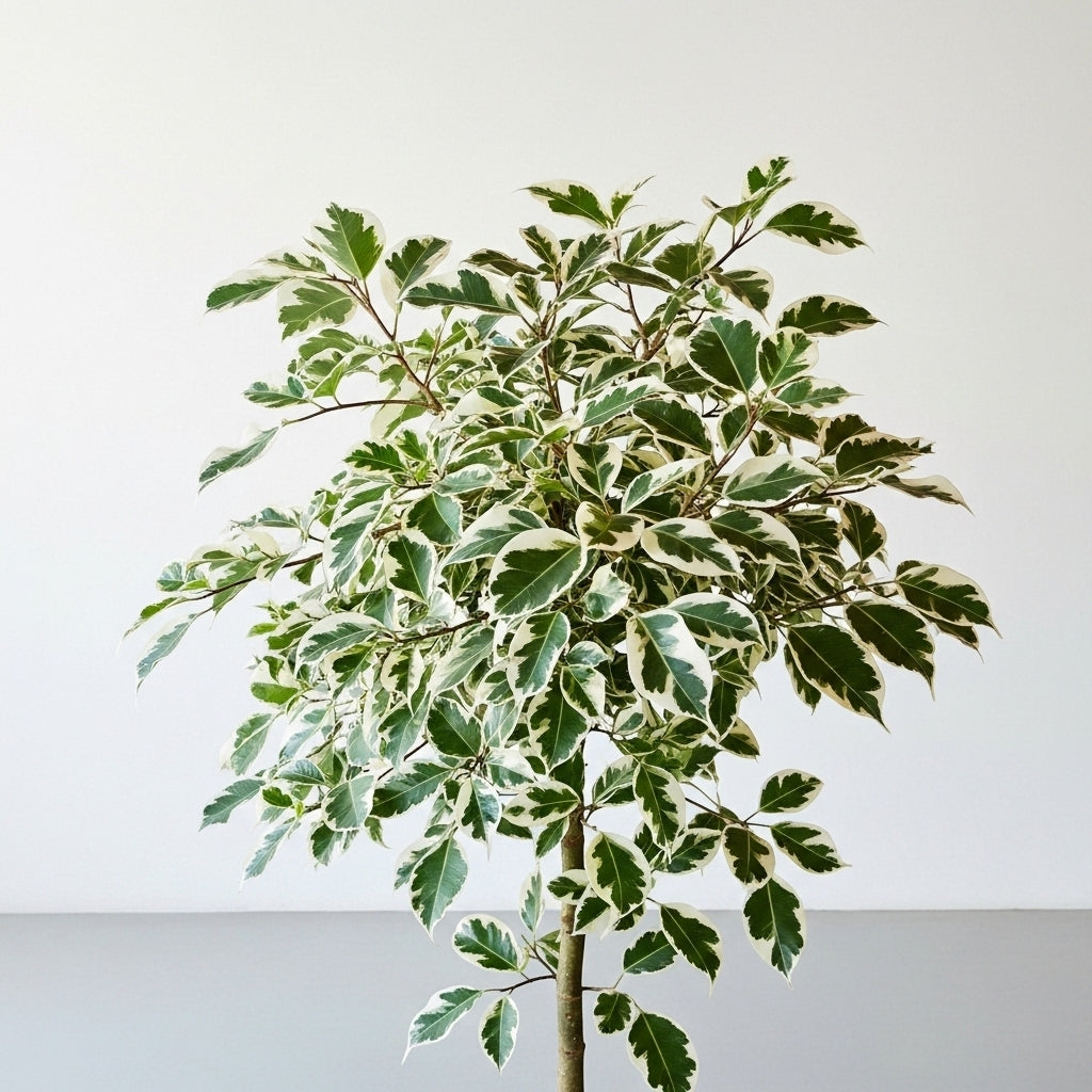 İthal Ficus Benjamin Alacalı Yeşil-Beyaz Ficus Benjamin Golden King 100-120 cm