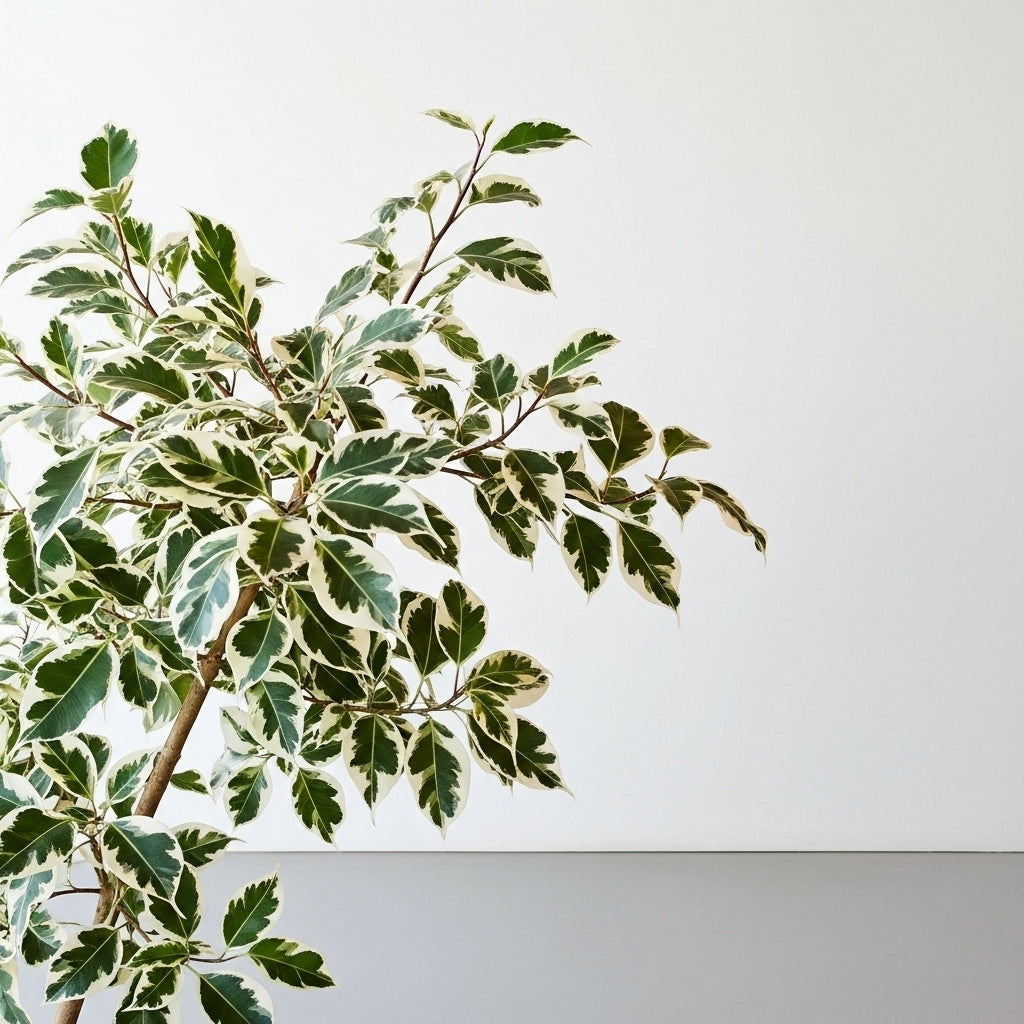 İthal Ficus Benjamin Alacalı Yeşil-Beyaz Ficus Benjamin Golden King 100-120 cm