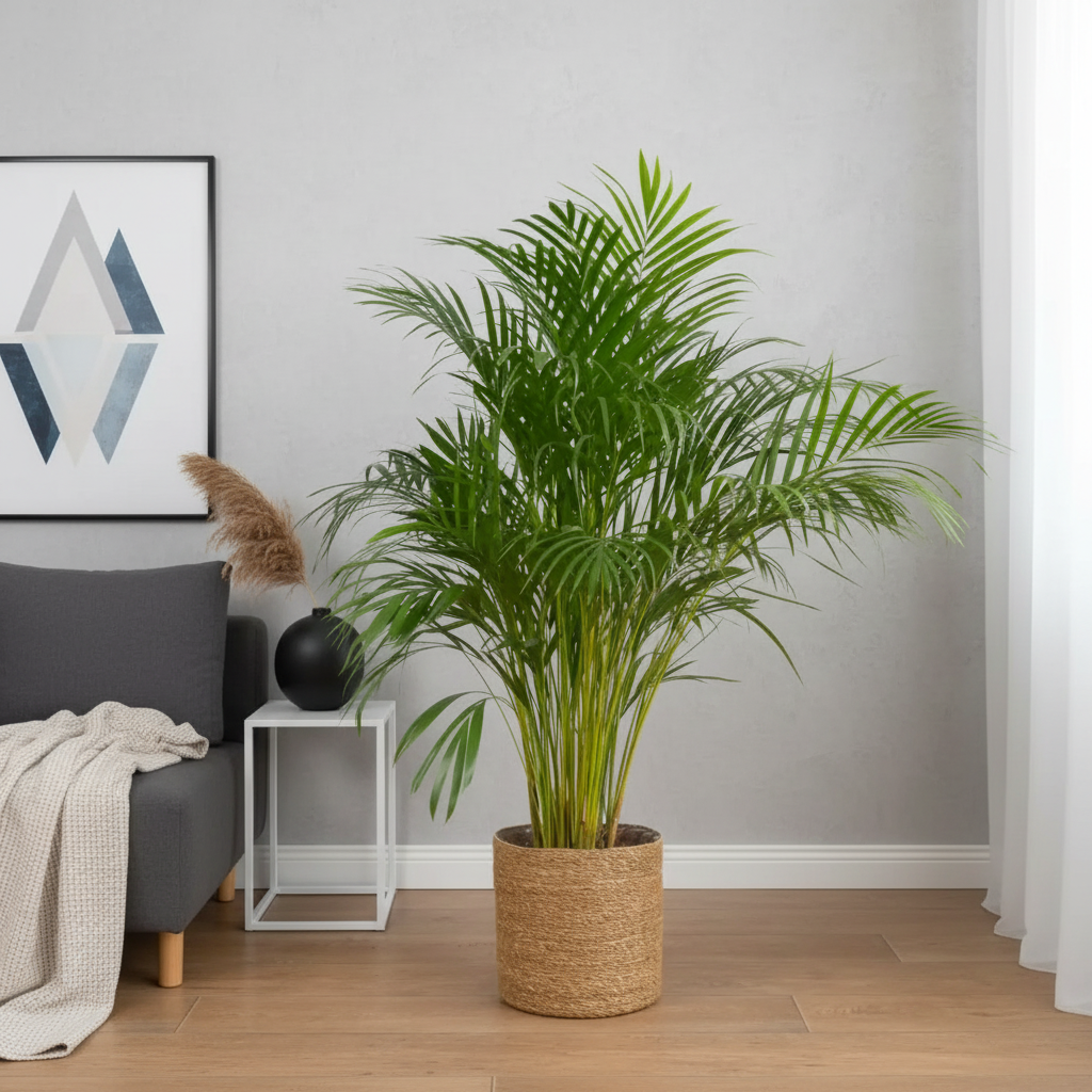 Areka Salon Palmiyesi 90-100cm Dolgun Form (Dypsis Lutescens) Dekoratif İç Mekan Bitkisi