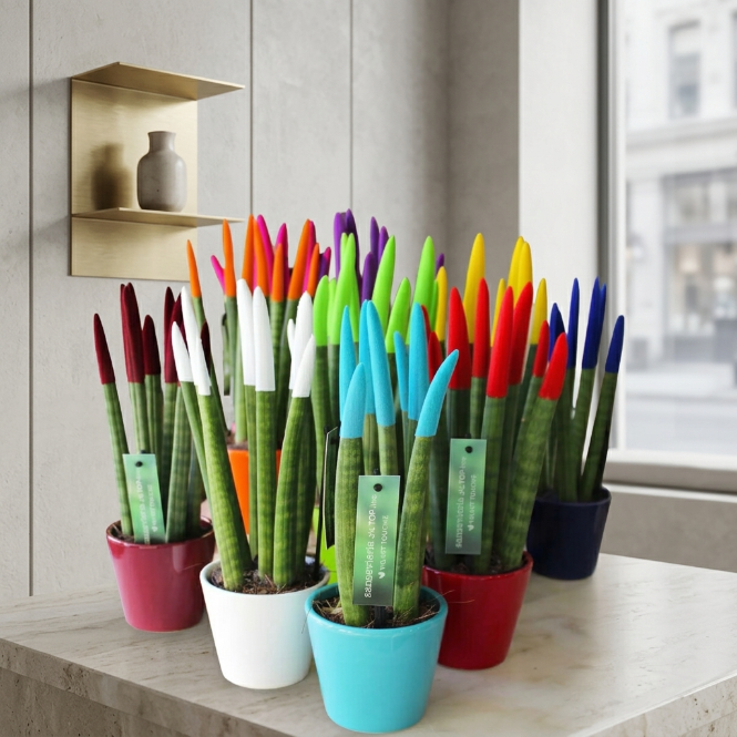 Sansevieria Cylindrica Large Seramik Saksıda Silindirik Paşa Kılıcı Büyük Boy İthal Salon Bitkisi