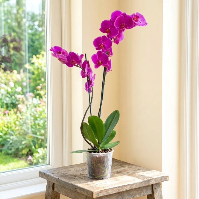 Mavi Fuşya Orkide Dallı İthal | Phalaenopsis Orkide