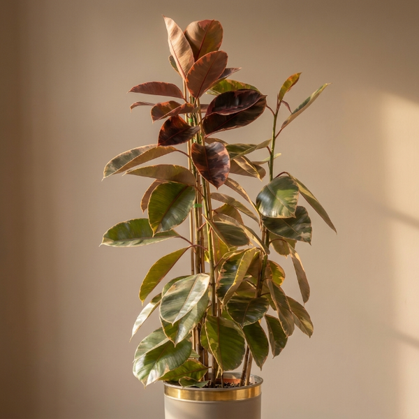 Kauçuk Çiçeği - Ficus Elastica Ruby Çift Köklü