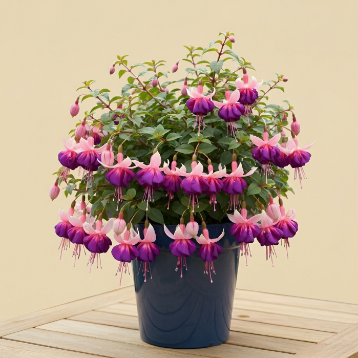 XXL Askılı Saksıda Küpe Çiçeği (Fuchsia) – Sarkıt Çiçekli Balkon & Bahçe Bitkisi
