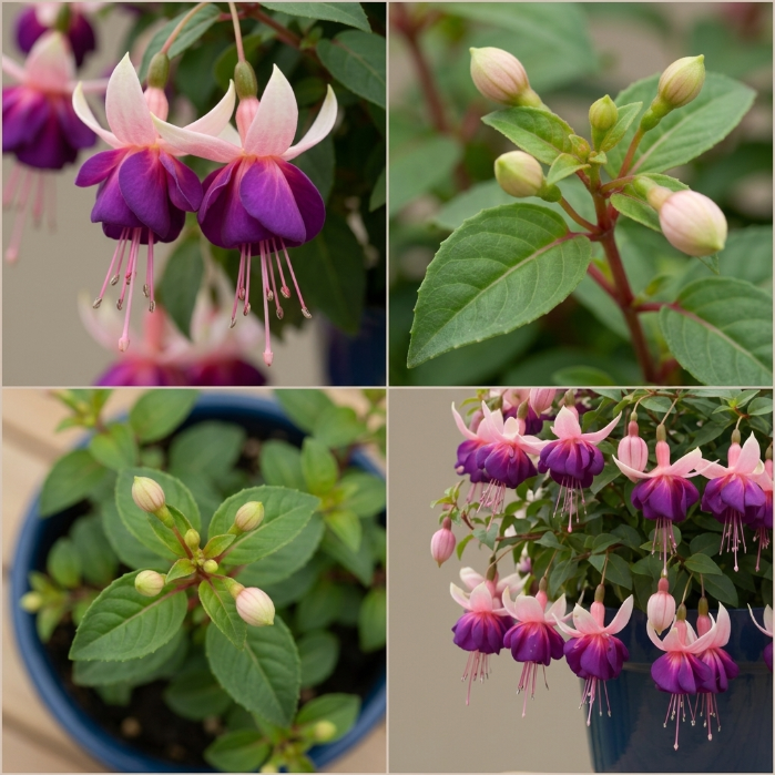 XXL Askılı Saksıda Küpe Çiçeği (Fuchsia) – Sarkıt Çiçekli Balkon & Bahçe Bitkisi