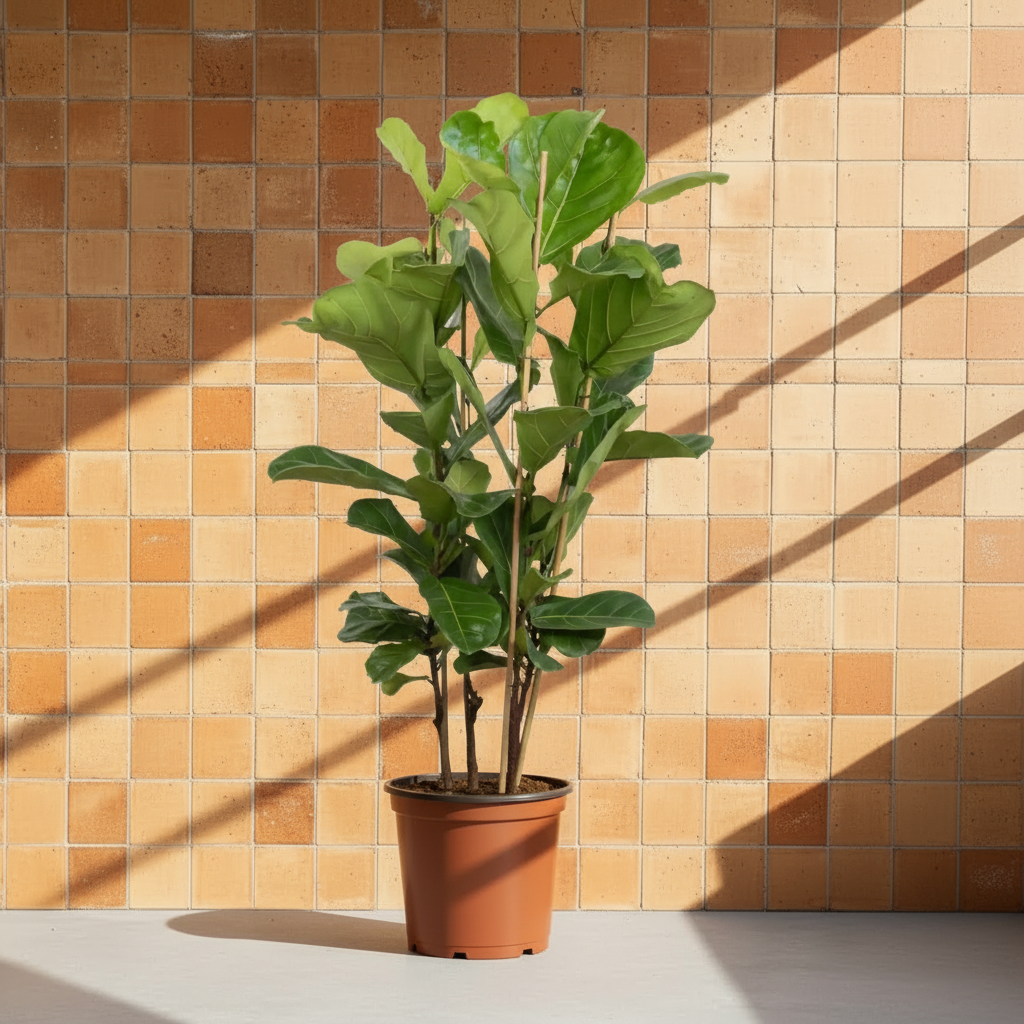 Ficus Lyrata (Keman Yapraklı Kauçuk) 90-100 cm | Büyük Yapraklı Salon ve Ofis Bitkisi
